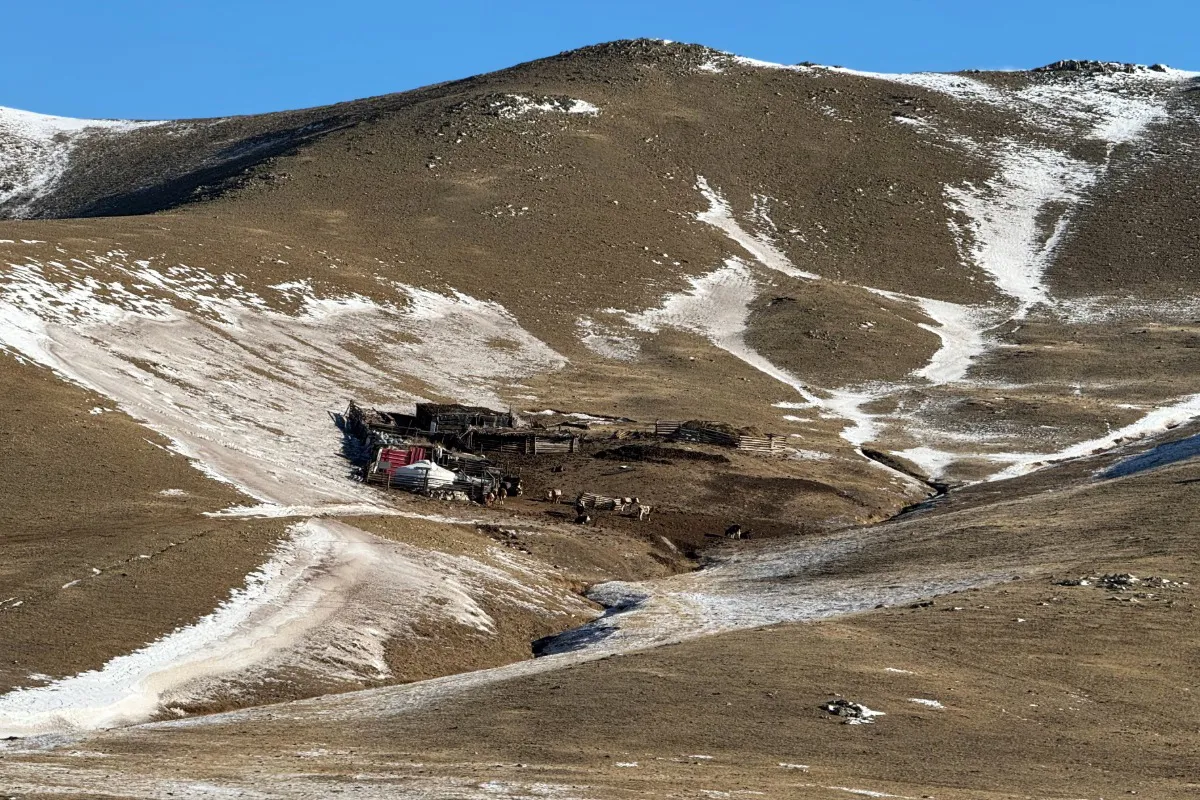 A winter nomad home in Mongolia is a well-insulated ger